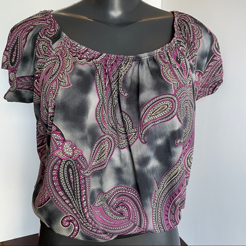 Suzy Shier Paisley purple top